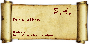 Puia Albin névjegykártya